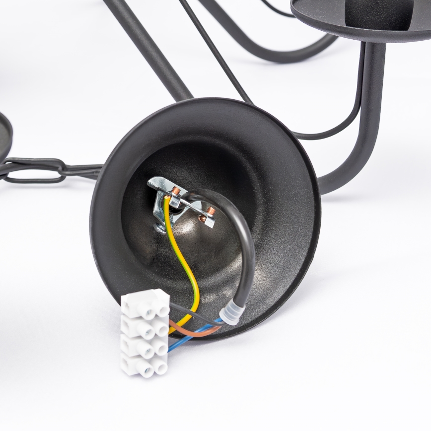 Lustre de corrente MALBO 8xE14/10W/230V preto