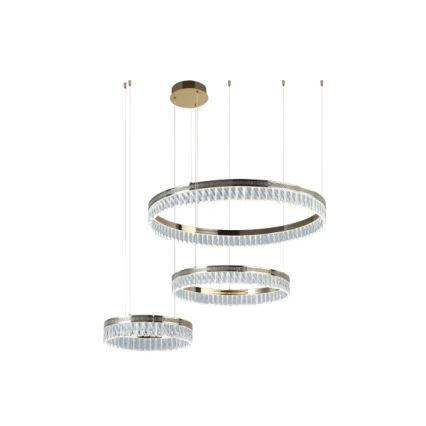 Lustre de cristal LED regulável suspenso por cabo THALIA LED/120W/230V 3000-6000K + controlo remoto