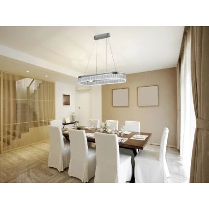 LED lustre de cristal dimerizável suspenso por cabo THALIA LED/50W/230V 3000-6000K + controlo remoto