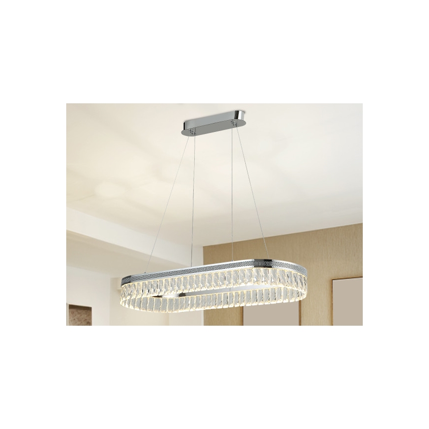 LED lustre de cristal dimerizável suspenso por cabo THALIA LED/50W/230V 3000-6000K + controlo remoto