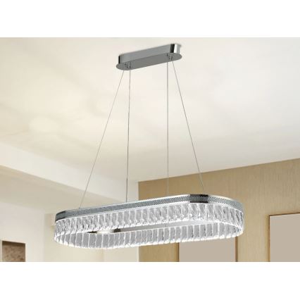 LED lustre de cristal dimerizável suspenso por cabo THALIA LED/50W/230V 3000-6000K + controlo remoto