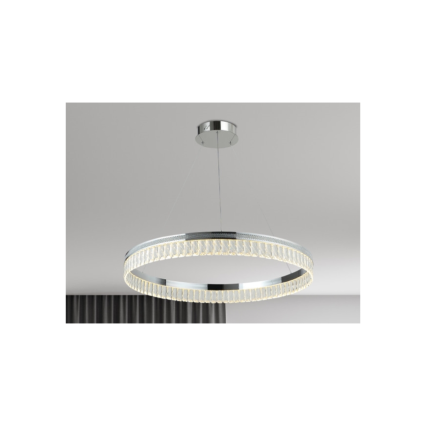Lustre LED de cristal dimerizável suspenso por cabo THALIA LED/55W/230V 3000-6000K Ø 80 cm + controlo remoto