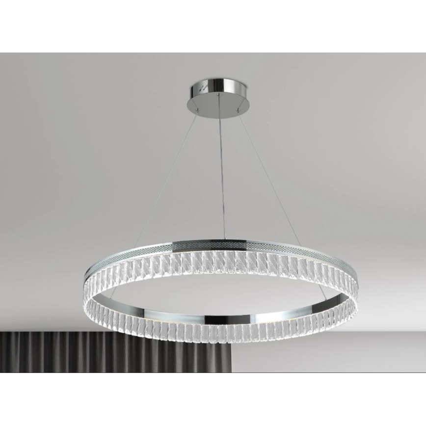 Lustre LED de cristal dimerizável suspenso por cabo THALIA LED/55W/230V 3000-6000K Ø 80 cm + controlo remoto