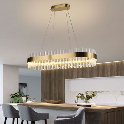 Lustre de cristal LED regulável em cabo LED/45W/230V 3000-6500K + comando à distância