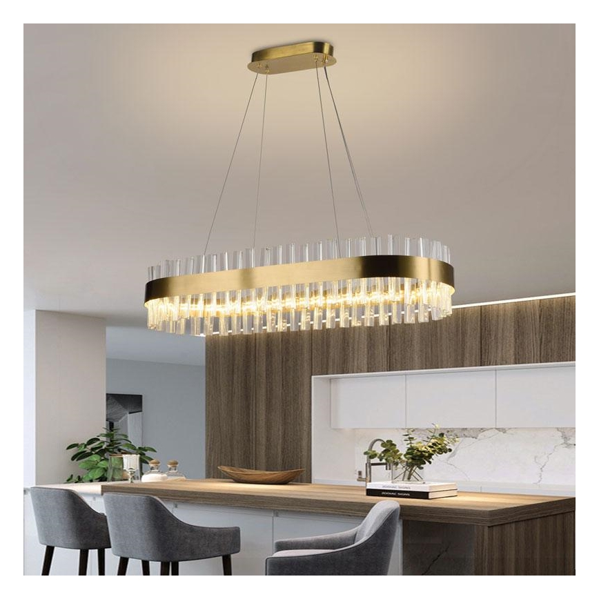 Lustre de cristal LED regulável em cabo LED/45W/230V 3000-6500K + comando à distância