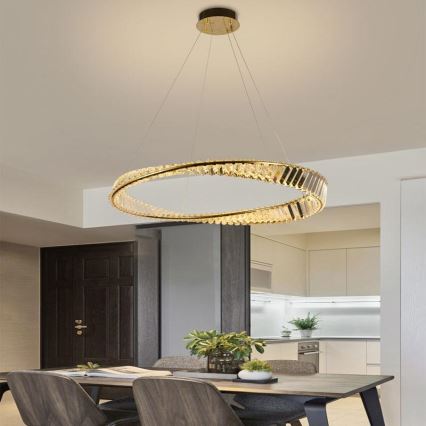 Lustre de cristal LED regulável em cabo LED/50W/230V 3000-6500K + controlo remoto