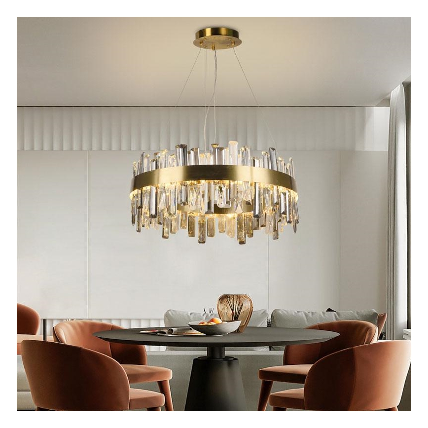 Lustre de cristal LED regulável em cabo LED/80W/230V 3000-6500K + comando à distância