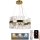 Lustre de cristal LED dimmerizável em cabo LED/130W/230V 3000-6500K dourado + comando à distância