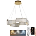 Lustre de cristal LED dimmerizável em cabo LED/40W/230V 3000-6500K dourado + comando à distância