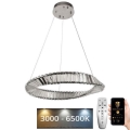 Lustre de cristal LED regulável em cabo LED/40W/230V 3000-6500K com controlo remoto