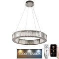 Lustre de cristal LED regulável em cabo LED/40W/230V 3000-6500K cromo brilhante + controlo remoto