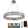 Lustre de cristal LED regulável em cabo LED/50W/230V 3000-6500K cromo brilhante + comando à distância