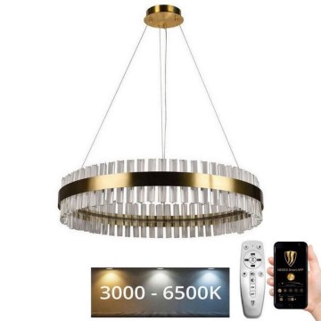 Lustre de cristal LED regulável em cabo LED/55W/230V 3000-6500K + comando à distância