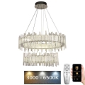 Lustre de cristal LED regulável em cabo LED/65W/230V 3000-6500K + comando à distância