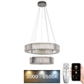 Lustre de cristal LED regulável em cabo LED/65W/230V 3000-6500K cromo brilhante + comando à distância
