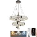 Lustre de cristal LED regulável em cabo LED/70W/230V 3000-6500K + comando à distância
