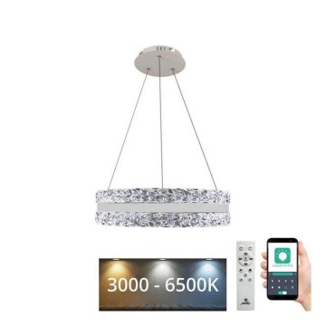 Lustre de cristal LED regulável em cabo LED/80W/230V 3000-6500K branco + controlo remoto