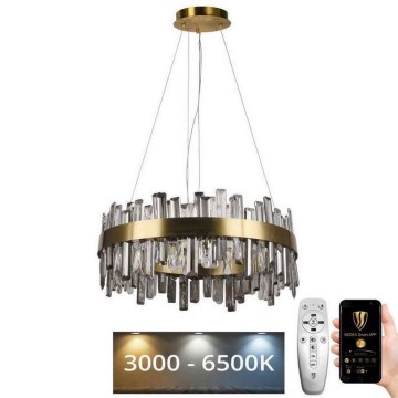 Lustre de cristal LED regulável em cabo LED/80W/230V 3000-6500K + comando à distância