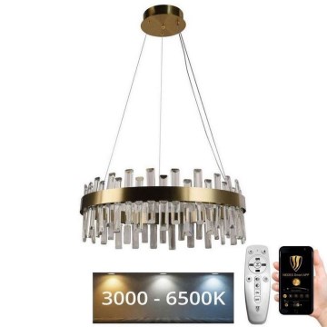 Lustre de cristal LED regulável em cabo LED/80W/230V 3000-6500K + comando à distância