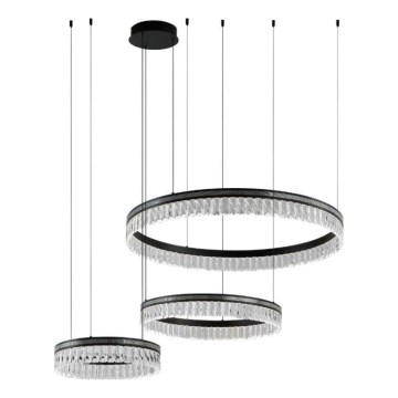 Lustre de cristal LED regulável suspenso por cabo THALIA LED/120W/230V 3000-6000K + comando à distância
