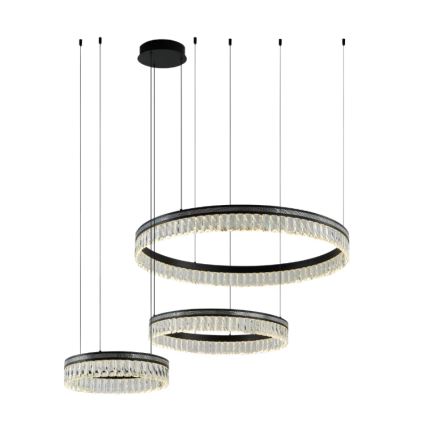 Lustre de cristal LED regulável suspenso por cabo THALIA LED/120W/230V 3000-6000K + comando à distância
