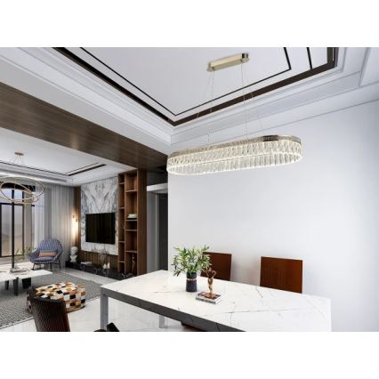 Lustre de cristal LED dimerizável suspenso por cabo THALIA LED/50W/230V 3000-6000K + comando remoto