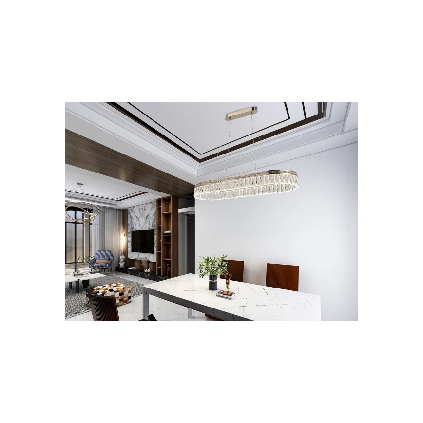 Lustre de cristal LED dimerizável suspenso por cabo THALIA LED/50W/230V 3000-6000K + comando remoto
