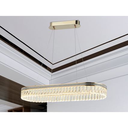 Lustre de cristal LED dimerizável suspenso por cabo THALIA LED/50W/230V 3000-6000K + comando remoto