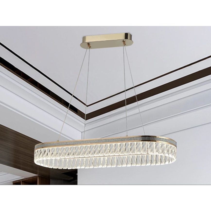 Lustre de cristal LED dimerizável suspenso por cabo THALIA LED/50W/230V 3000-6000K + comando remoto