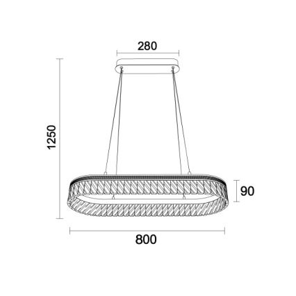 Lustre de cristal LED dimerizável suspenso por cabo THALIA LED/50W/230V 3000-6000K + comando remoto