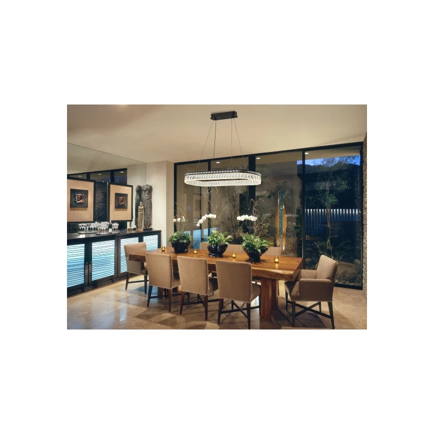 LED Dimerizável Lustre de Cristal Suspenso por Cabo THALIA LED/50W/230V 3000-6000K + Controlo Remoto