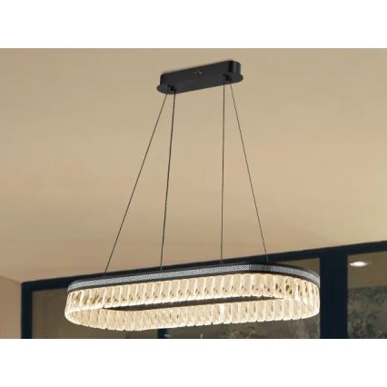 LED Dimerizável Lustre de Cristal Suspenso por Cabo THALIA LED/50W/230V 3000-6000K + Controlo Remoto