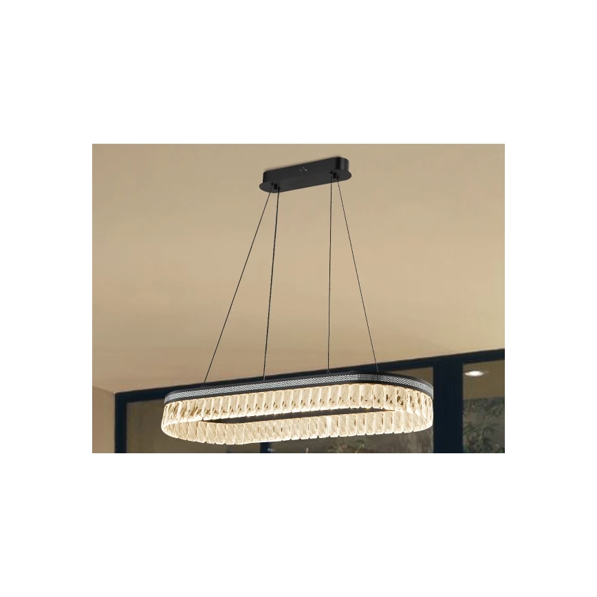 LED Dimerizável Lustre de Cristal Suspenso por Cabo THALIA LED/50W/230V 3000-6000K + Controlo Remoto