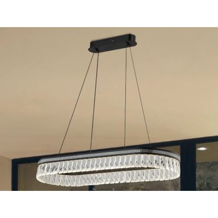 LED Dimerizável Lustre de Cristal Suspenso por Cabo THALIA LED/50W/230V 3000-6000K + Controlo Remoto