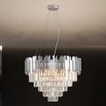 Lustre de cristal suspenso por cabo PLAZA 9xE14/40W/230V Ø 60 cm prateado