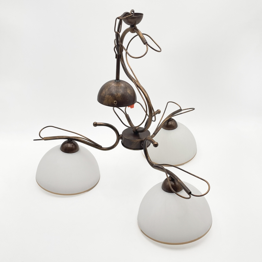 Lustre de haste COBRA 3xE27/60W/230V bronze/pátina