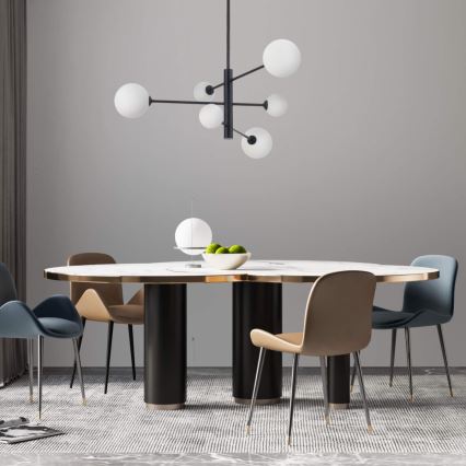 Lustre de haste DORADO 6xG9/40W/230V preto