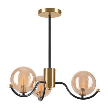 Lustre de haste GEORGIA 3xG9/5W/230V dourado/bege fumê