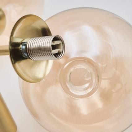 Lustre de haste GEORGIA 3xG9/5W/230V dourado/bege fumê