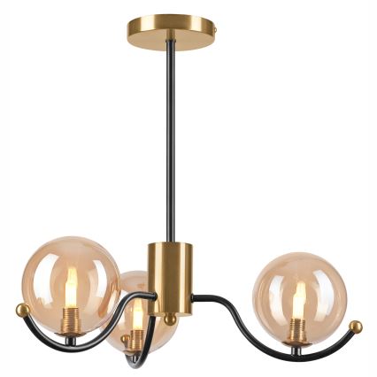 Lustre de haste GEORGIA 3xG9/5W/230V dourado/bege fumê