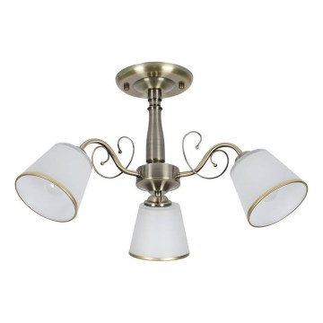 Lustre de haste LOSANNA, 3xE14/40W/230V, acabamento em latão