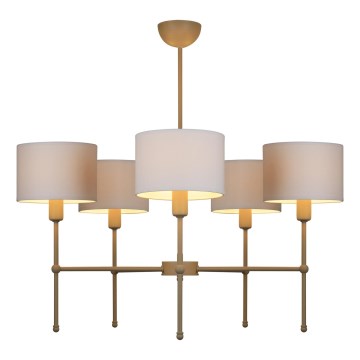 Lustre de haste MADELA 5xE14/40W/230V branco/bege