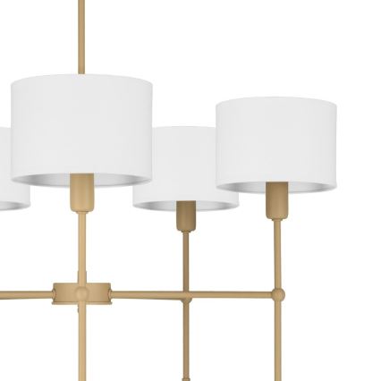 Lustre de haste MADELA 5xE14/40W/230V branco/bege