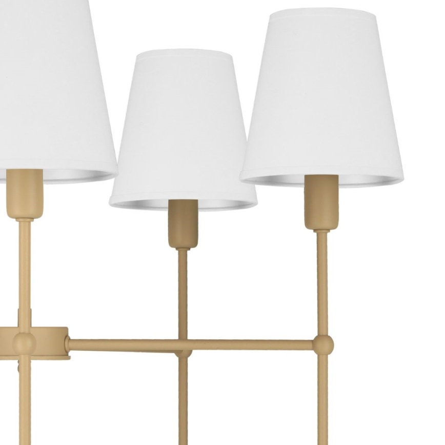 Lustre de haste MADELA 5xE14/40W/230V branco/bege