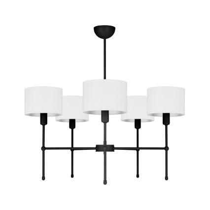Lustre de haste MADELA 5xE14/40W/230V branco/preto