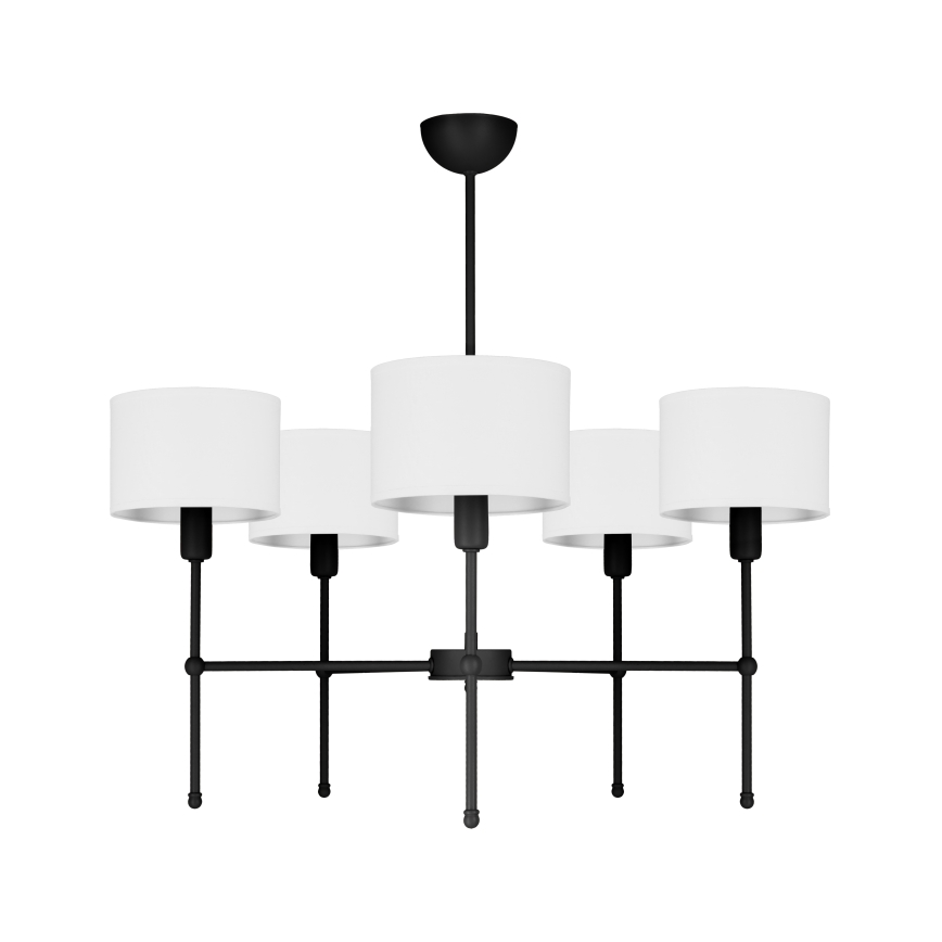 Lustre de haste MADELA 5xE14/40W/230V branco/preto