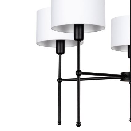 Lustre de haste MADELA 5xE14/40W/230V branco/preto