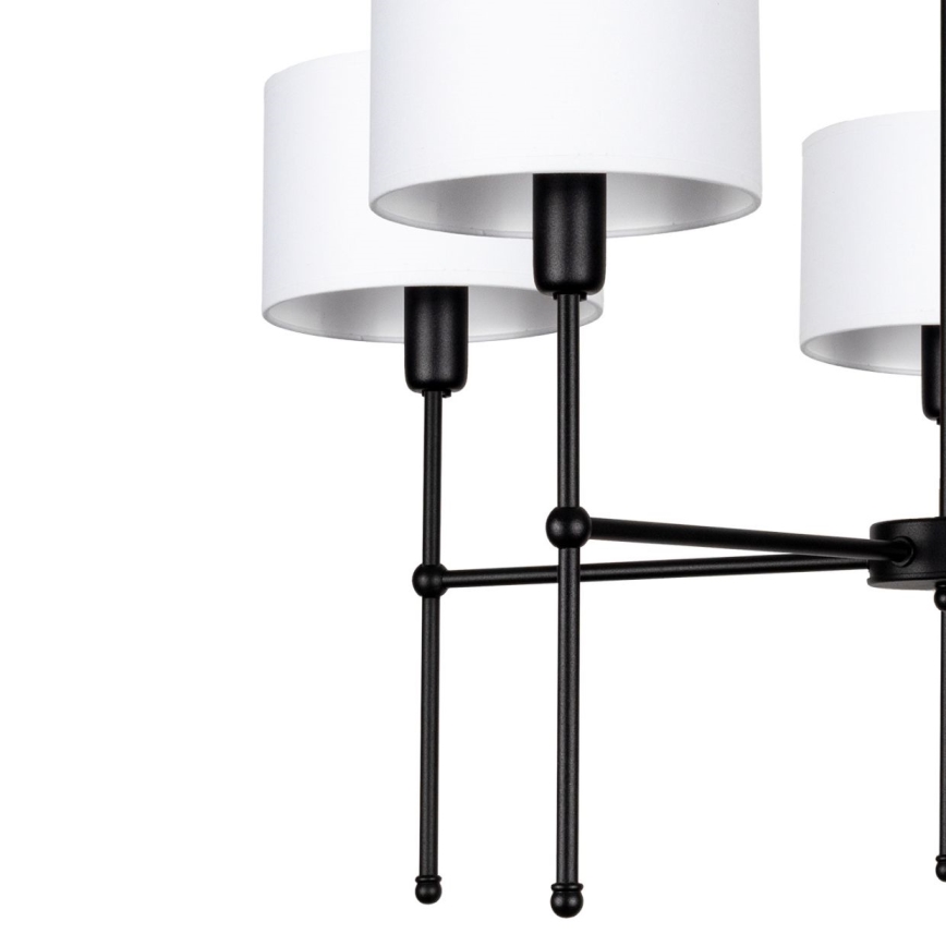 Lustre de haste MADELA 5xE14/40W/230V branco/preto