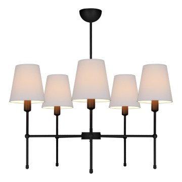 Lustre de haste MADELA 5xE14/40W/230V branco/preto