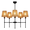 Lustre de haste MADELA 5xE14/40W/230V juta/preto